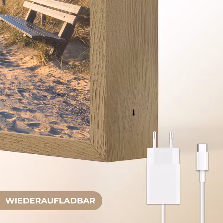 Zonsondergang - Strand - Duin - Gras - Bank Light Box met batterij (Wandlamp) middel -USP_websiteoplaadbaarDE