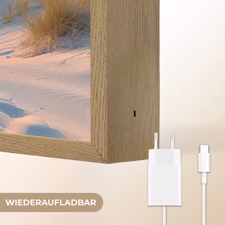 Zonsondergang - Strand - Natuur - Zee - Zomer Light Box met batterij (Wandlamp) middel -USP_websiteoplaadbaarDE