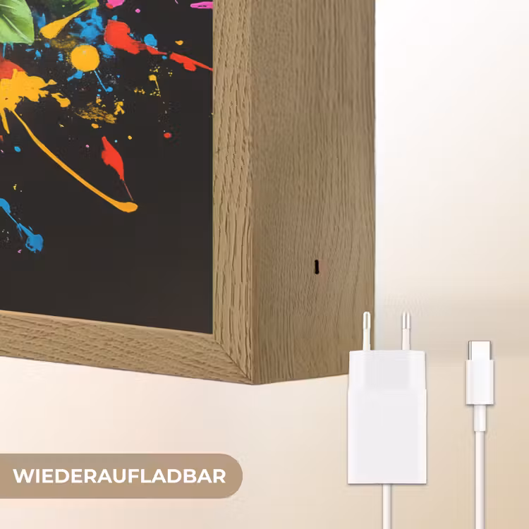 Spaghetti - Graffiti - Verf - Kleurrijk - Eten - Modern Light Box met batterij (Wandlamp) middel -USP_websiteoplaadbaarDE