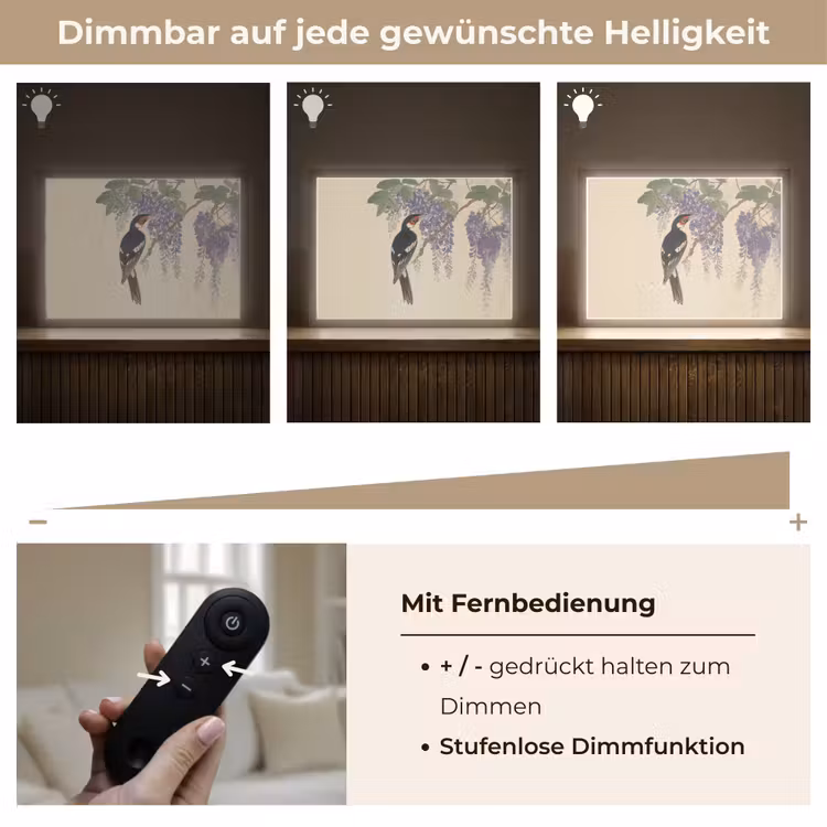 Specht - Bloemen - Paars Light Box met batterij (Wandlamp) middel -USP_dimbaarDE
