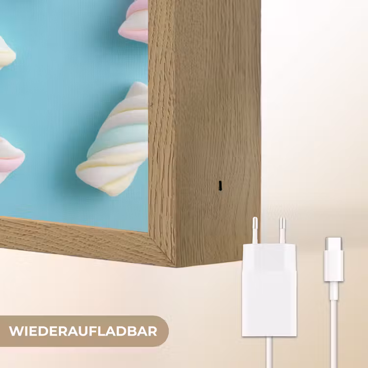 Spekjes - Pastel - Snoep - Blauw Light Box met batterij (Wandlamp) middel -USP_websiteoplaadbaarDE