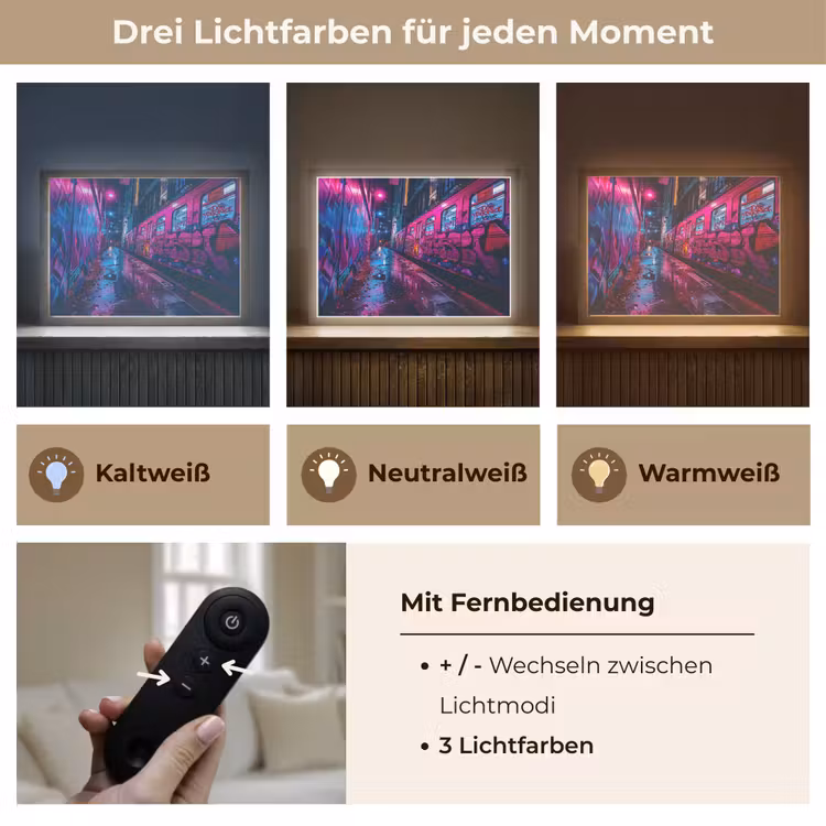 Stad - Neon - Nacht - Roze - Graffiti Light Box met batterij (Wandlamp) middel -USP_lichtkleurDE