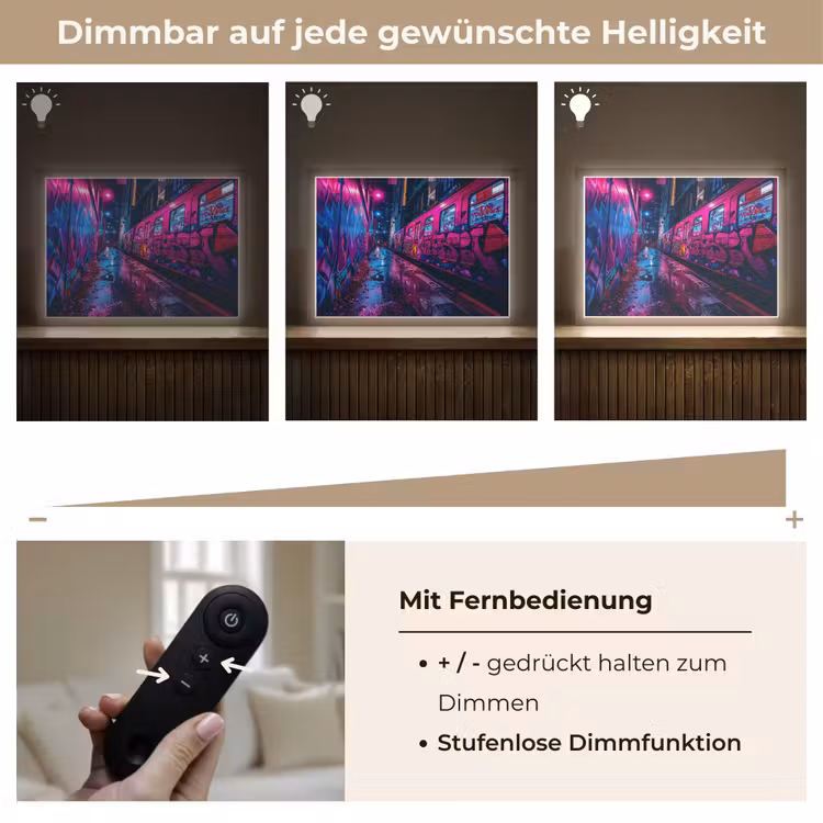 Stad - Neon - Nacht - Roze - Graffiti Light Box met batterij (Wandlamp) middel -USP_dimbaarDE