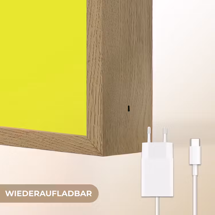 Beeld - Man - Bliksemschicht - Geel Light Box met batterij (Wandlamp) middel -USP_websiteoplaadbaarDE