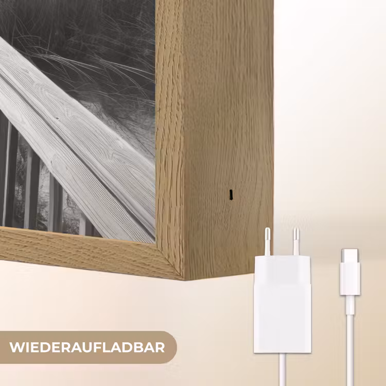Loopbrug - Hout - Strand - Zee Light Box met batterij (Wandlamp) middel -USP_websiteoplaadbaarDE