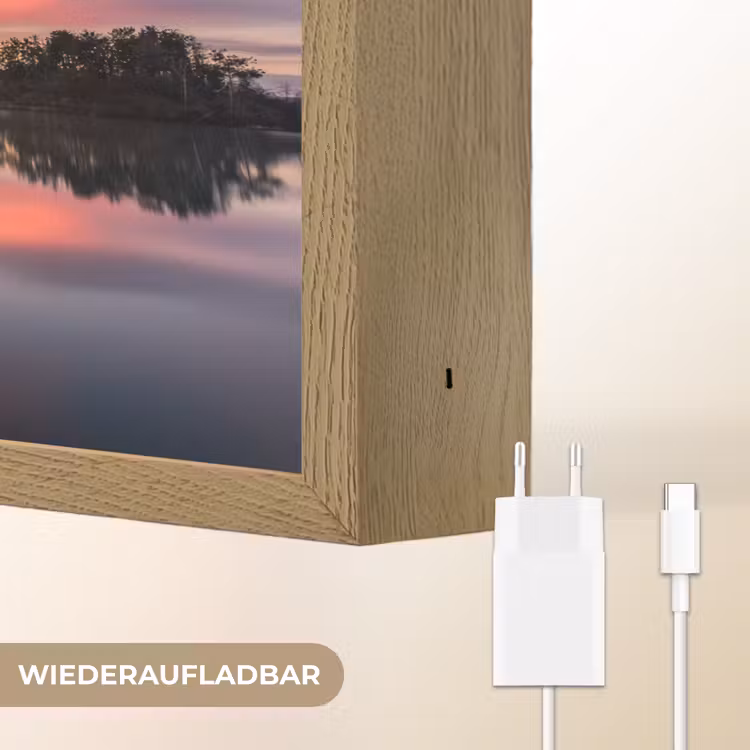 Steiger - Zonsondergang - Water - Zee - Reflectie Light Box met batterij (Wandlamp) middel -USP_websiteoplaadbaarDE