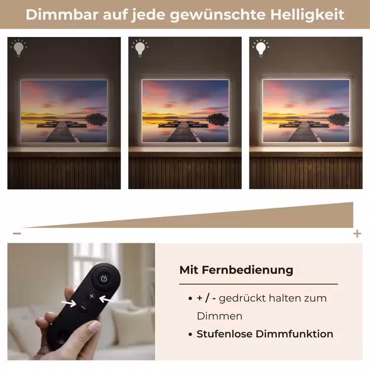 Steiger - Zonsondergang - Water - Zee - Reflectie Light Box met batterij (Wandlamp) middel -USP_dimbaarDE
