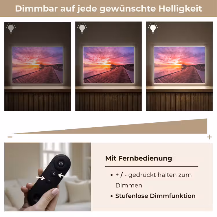 Steiger - Water - Zon - Roze - Horizon Light Box met batterij (Wandlamp) middel -USP_dimbaarDE