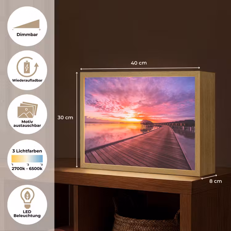 Steiger - Water - Zon - Roze - Horizon Light Box met batterij (Wandlamp) middel -USP_websiteoverzichtDE