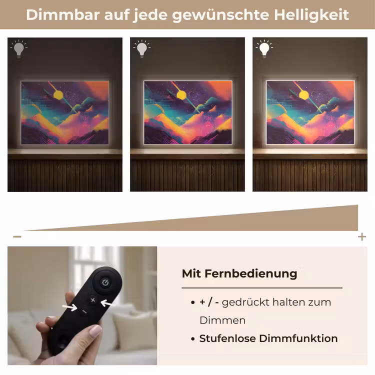 Sterren - Bergen - Kleurrijk Light Box met batterij (Wandlamp) middel -USP_dimbaarDE