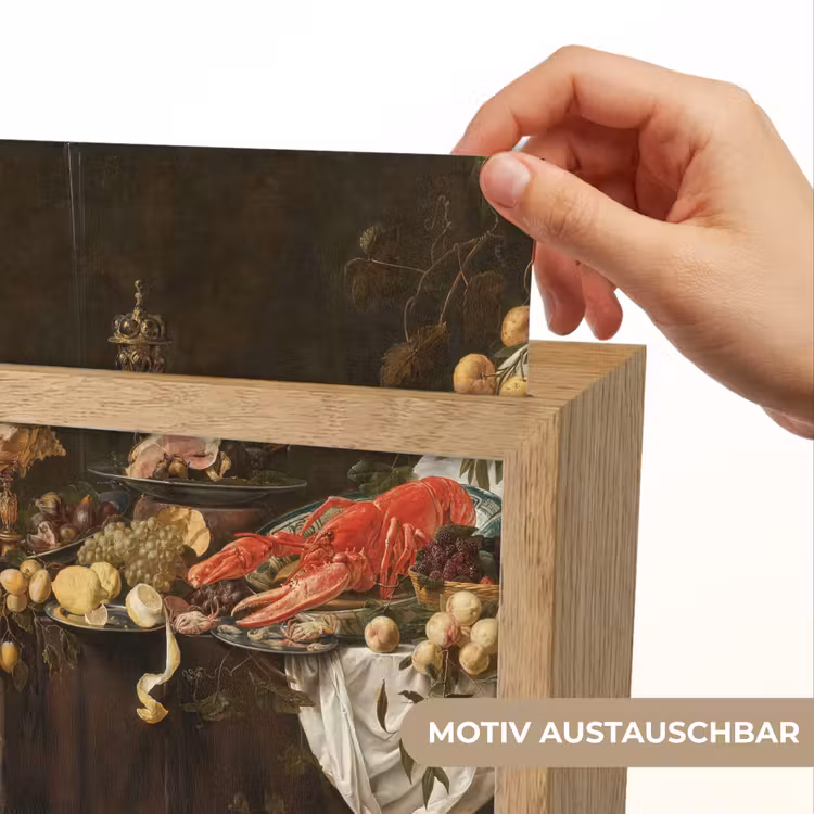 Pronkstilleven - Adriaen van Utrecht - Olieverf Light Box met kabel (Wandlamp) klein -USP_websiteprintDE