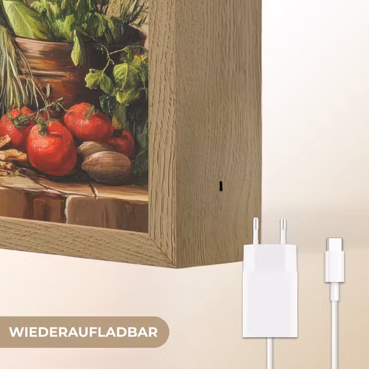 Stilleven - Kruiden - Specerijen - Fruit - Kleurrijk Light Box met batterij (Wandlamp) middel -USP_websiteoplaadbaarDE