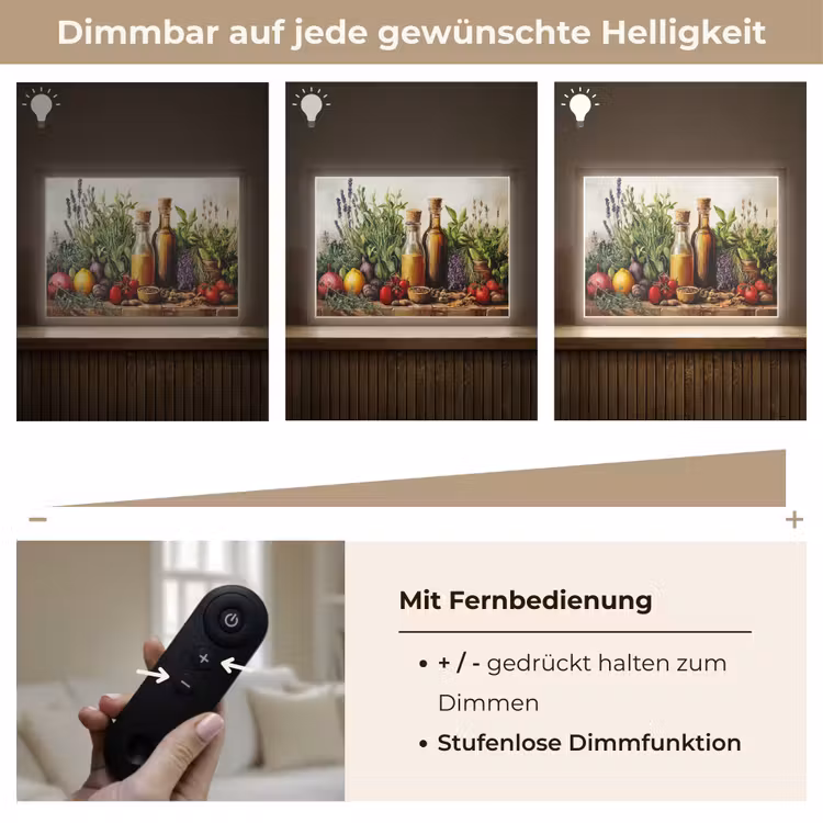 Stilleven - Kruiden - Specerijen - Fruit - Kleurrijk Light Box met batterij (Wandlamp) middel -USP_dimbaarDE