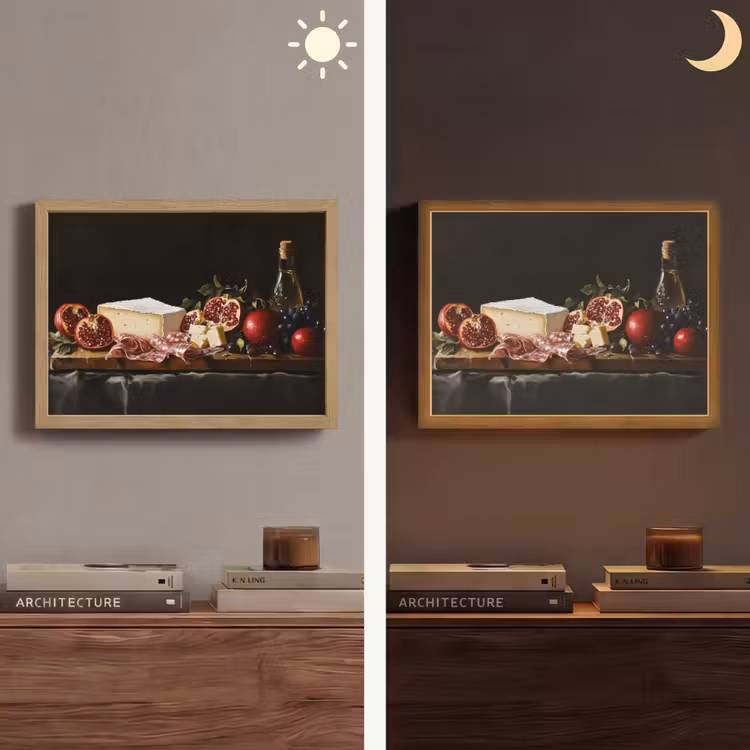 Stilleven - Vintage - Borrelplank Light Box met batterij (Wandlamp) middel -sfeer3