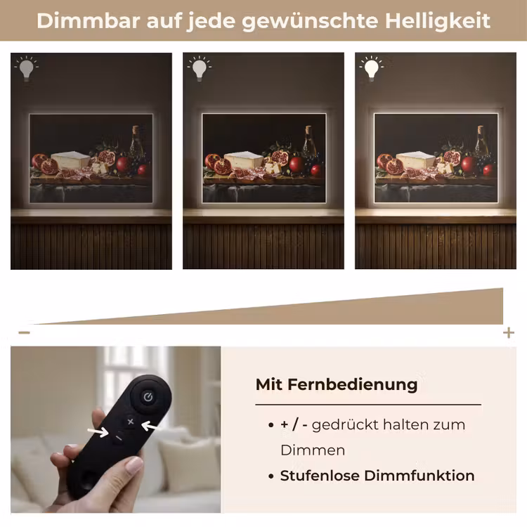 Stilleven - Vintage - Borrelplank Light Box met batterij (Wandlamp) middel -USP_dimbaarDE