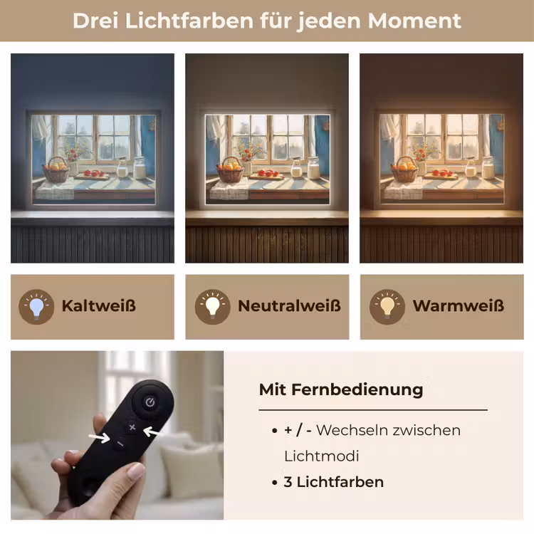 Stilleven - Keuken - Doorkijk - Vintage Light Box met batterij (Wandlamp) middel -USP_lichtkleurDE
