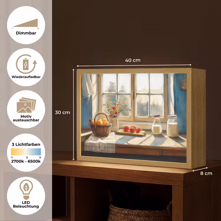 Stilleven - Keuken - Doorkijk - Vintage Light Box met batterij (Wandlamp) middel -USP_websiteoverzichtDE
