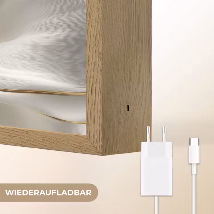 Stof - Plooien - Goud Light Box met batterij (Wandlamp) middel -USP_websiteoplaadbaarDE
