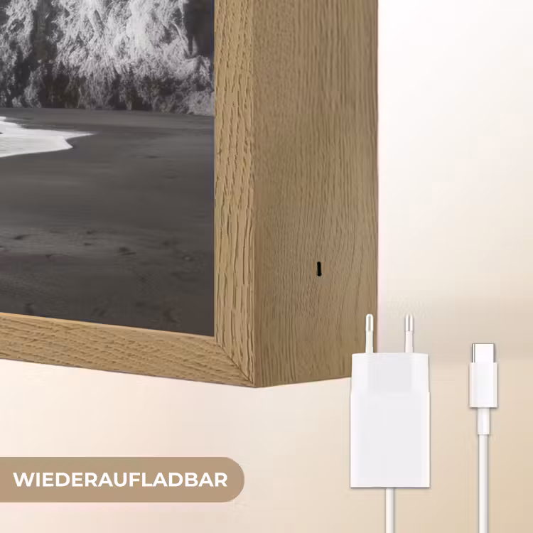 Strand - Klif - Golven - Voetstappen Light Box met batterij (Wandlamp) middel -USP_websiteoplaadbaarDE