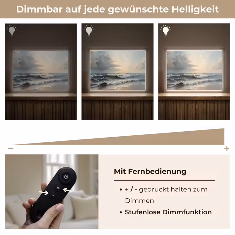 Strand - Zee - Zonsondergang Light Box met batterij (Wandlamp) middel -USP_dimbaarDE