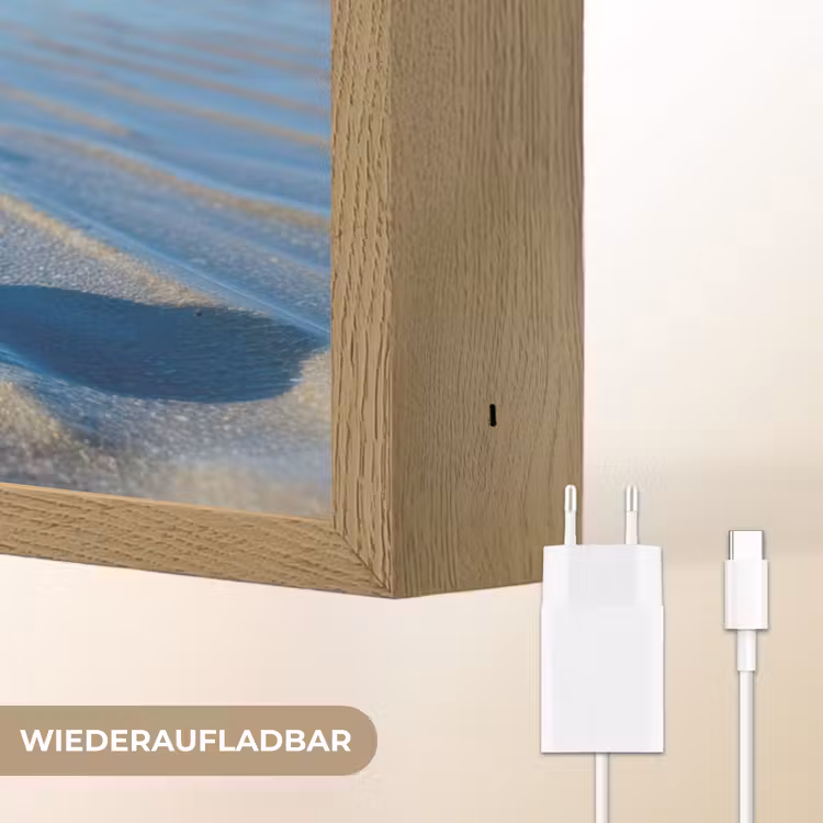 Strand - Schild - Water - Blauw Light Box met batterij (Wandlamp) middel -USP_websiteoplaadbaarDE