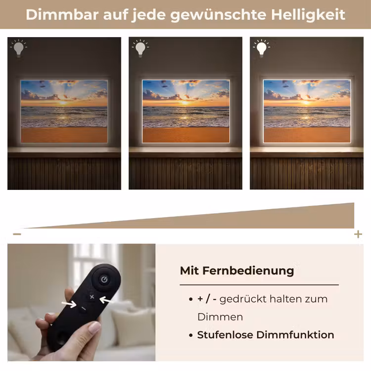 Strand - Zonsondergang - Zee - Wolken - Horizon Light Box met batterij (Wandlamp) middel -USP_dimbaarDE
