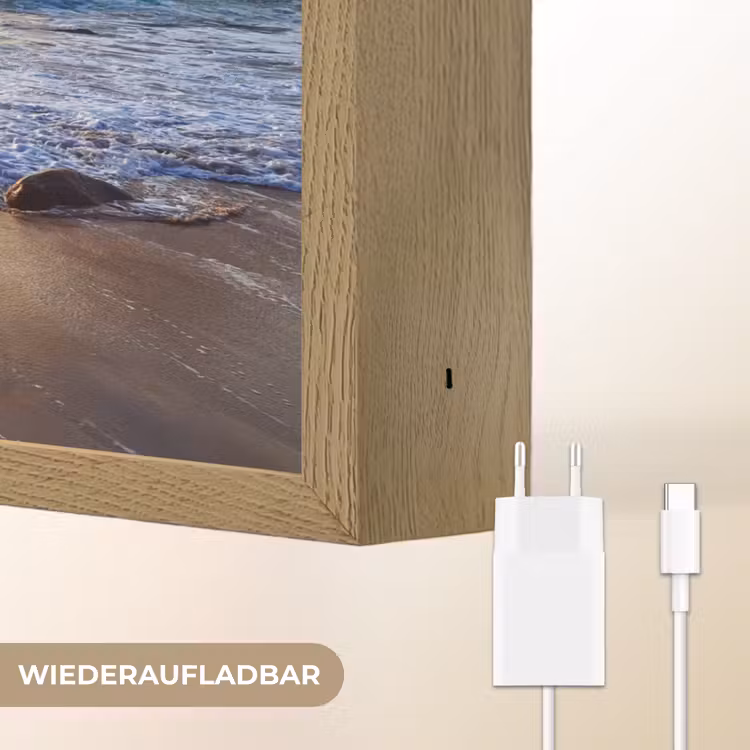 Strand - Zonsondergang - Natuur - Zee - Landschap Light Box met batterij (Wandlamp) middel -USP_websiteoplaadbaarDE