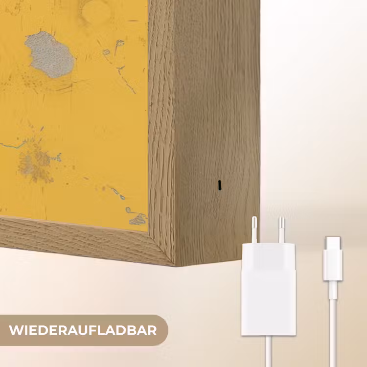 Street art - Meisje - Geel - Banksy Style Light Box met batterij (Wandlamp) middel -USP_websiteoplaadbaarDE