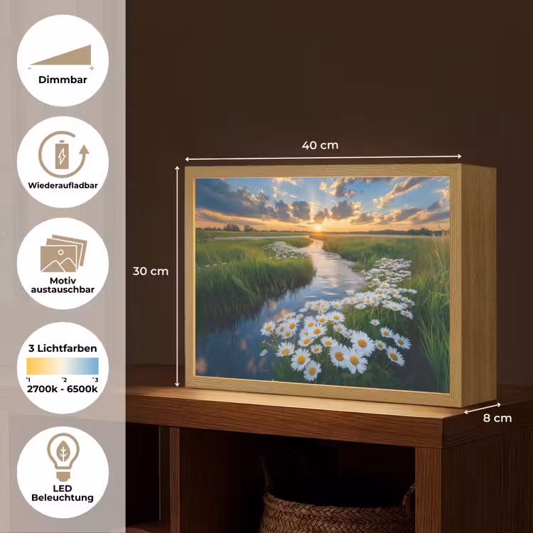 Beekje - Landschap - Margriet Light Box met batterij (Wandlamp) middel -USP_websiteoverzichtDE