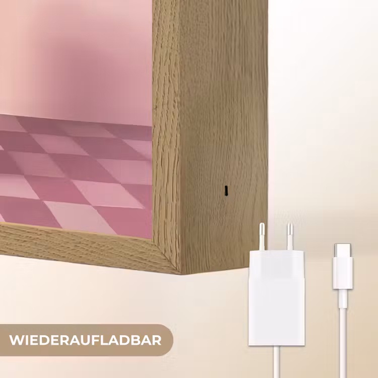 Stoel - Vaas - Bloemen - Geblokt Light Box met batterij (Wandlamp) middel -USP_websiteoplaadbaarDE