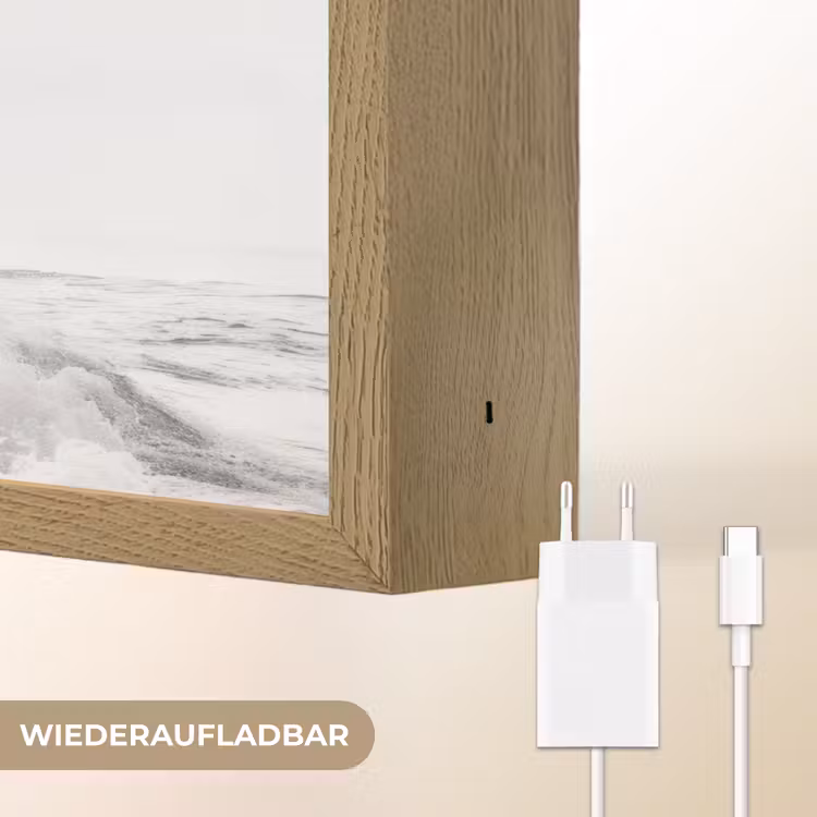 Surfer - Rots - Oceaan - Golven Light Box met batterij (Wandlamp) middel -USP_websiteoplaadbaarDE