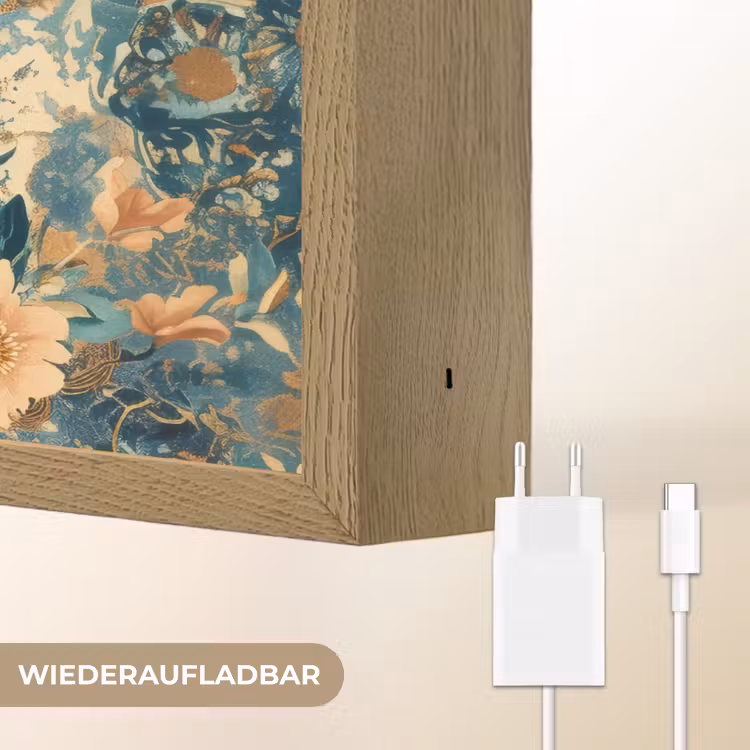 Taj Mahal - Ramadan - Bloemen - Islamitische Light Box met batterij (Wandlamp) middel -USP_websiteoplaadbaarDE