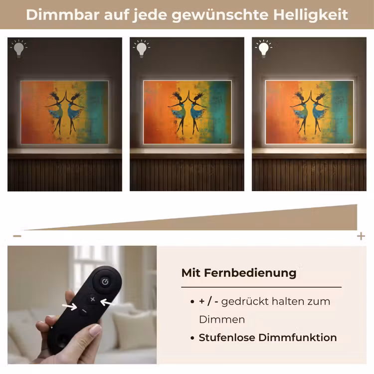 Dansen - Vrouwen - Verfstructuur Light Box met batterij (Wandlamp) middel -USP_dimbaarDE