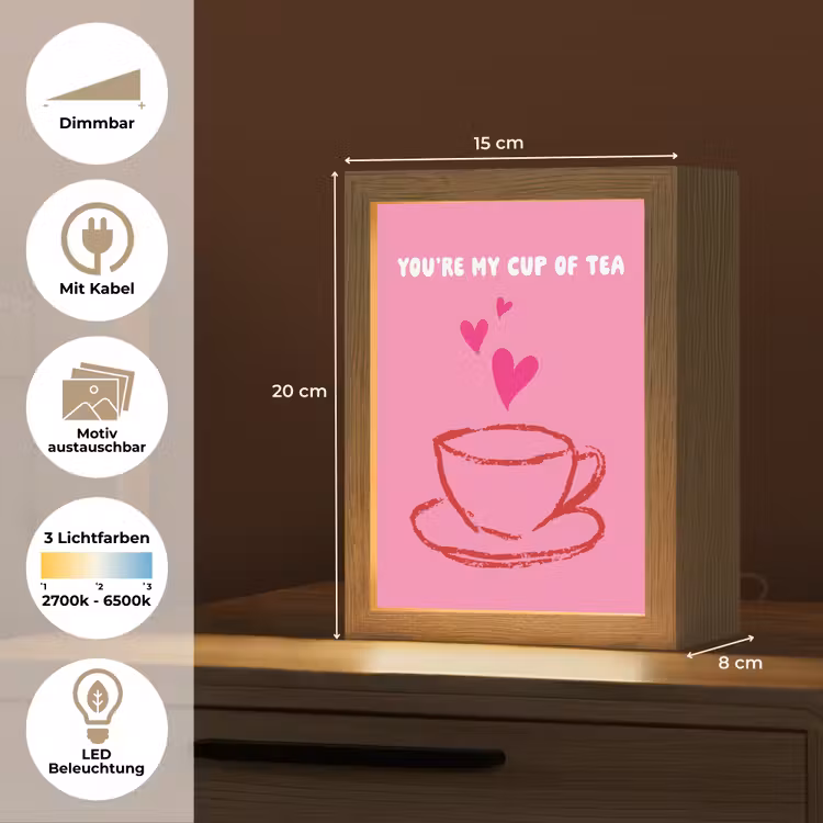 Thee - Roze - Valentijn - Tekst Light Box met kabel (Wandlamp) klein -USP_websiteoverzichtDE