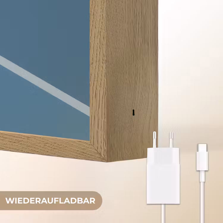 Tennisracket - Bal - Blauw - Veld Light Box met batterij (Wandlamp) middel -USP_websiteoplaadbaarDE