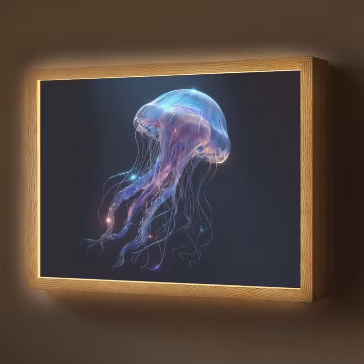 Tentakels - Kwal - Paars - Sprankeling Light Box met batterij (Wandlamp) middel -z3d_website