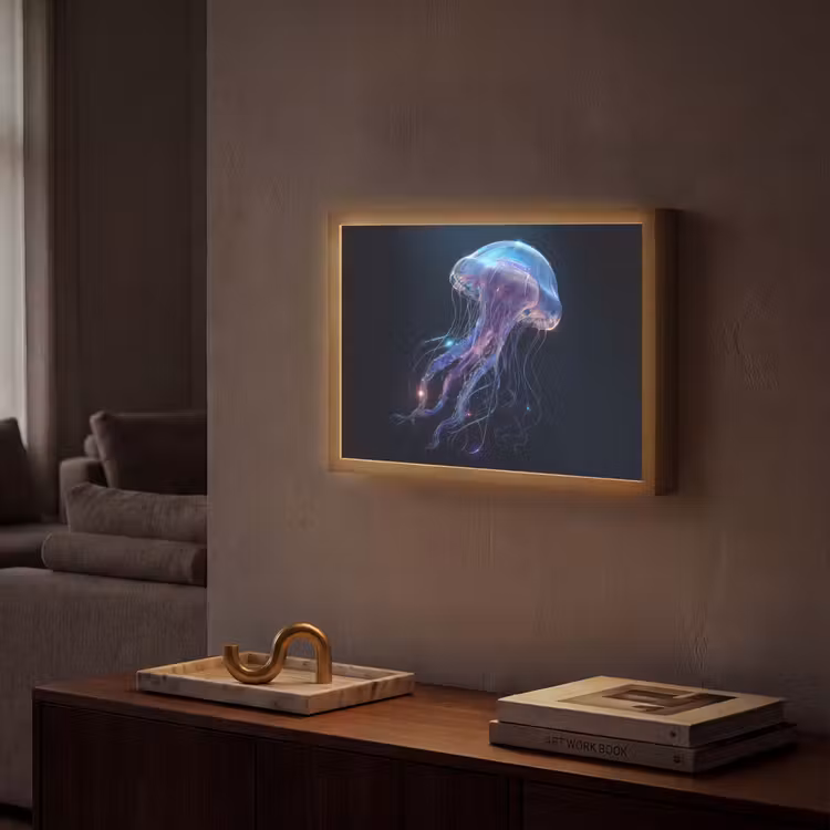 Tentakels - Kwal - Paars - Sprankeling Light Box met batterij (Wandlamp) middel -sfeer1
