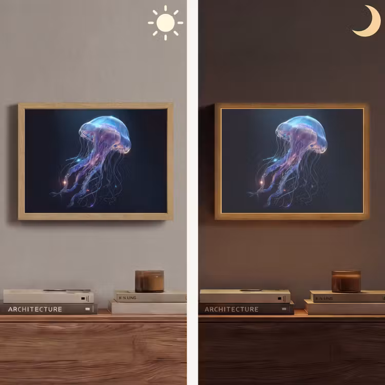 Tentakels - Kwal - Paars - Sprankeling Light Box met batterij (Wandlamp) middel -sfeer3