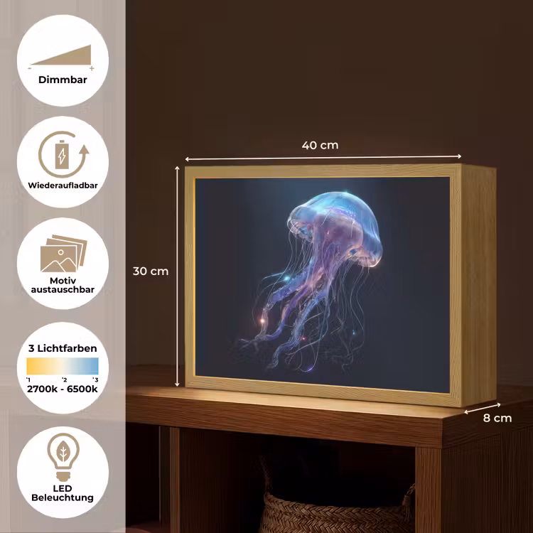 Tentakels - Kwal - Paars - Sprankeling Light Box met batterij (Wandlamp) middel -USP_websiteoverzichtDE