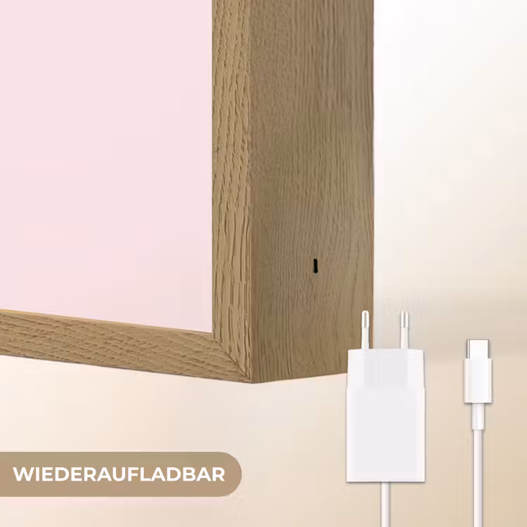 Tekst - Love - Pantervacht - Lichtroze Light Box met batterij (Wandlamp) middel -USP_websiteoplaadbaarDE