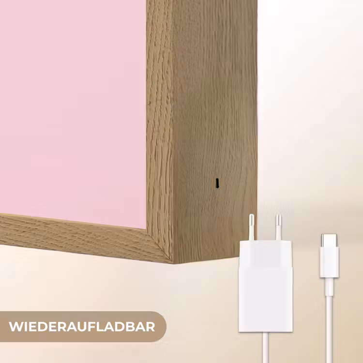 Tekst - Roze - Love - Hart Light Box met batterij (Wandlamp) middel -USP_websiteoplaadbaarDE