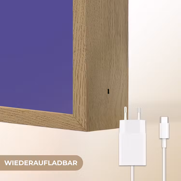 Tekst - Valentijn - Love - Blauw Light Box met batterij (Wandlamp) middel -USP_websiteoplaadbaarDE