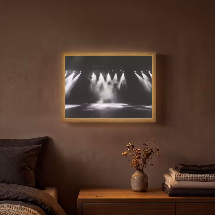 Theaterzaal - Mist - Spotlights - Zwart Light Box met batterij (Wandlamp) middel -sfeer4