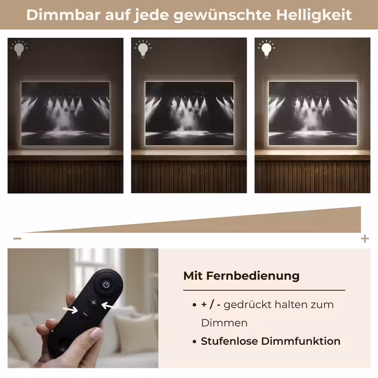 Theaterzaal - Mist - Spotlights - Zwart Light Box met batterij (Wandlamp) middel -USP_dimbaarDE