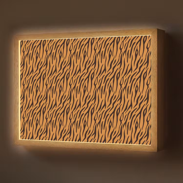 Dier - Oranje - Tijger Light Box met batterij (Wandlamp) middel 907 -z3d_website