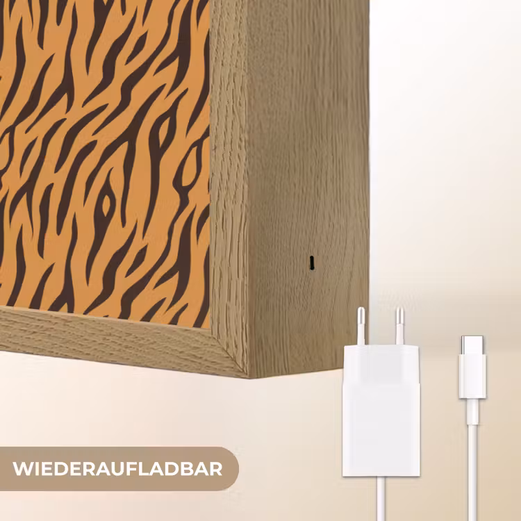 Dier - Oranje - Tijger Light Box met batterij (Wandlamp) middel 907 -USP_websiteoplaadbaarDE