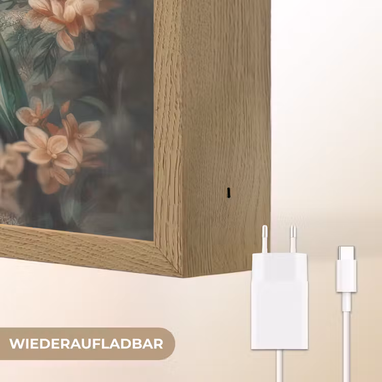 Tijger - Vlinders - Dieren - Jungle - Bloemen Light Box met batterij (Wandlamp) middel -USP_websiteoplaadbaarDE