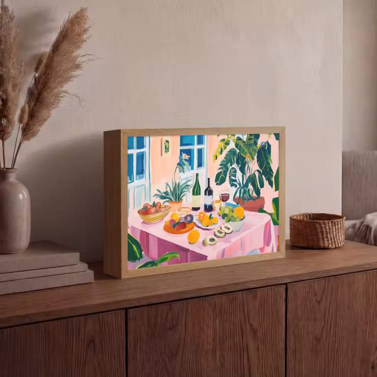 Tafel - Wijn - Fruit Light Box met batterij (Wandlamp) middel -sfeer2