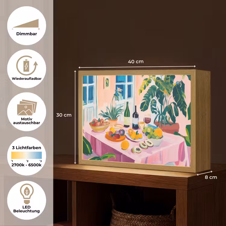 Tafel - Wijn - Fruit Light Box met batterij (Wandlamp) middel -USP_websiteoverzichtDE