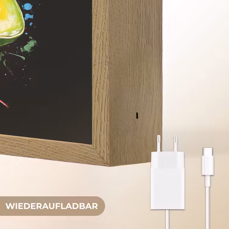 Tomaat - Avocado - Peper - Graffiti - Verf - Modern Light Box met batterij (Wandlamp) middel -USP_websiteoplaadbaarDE